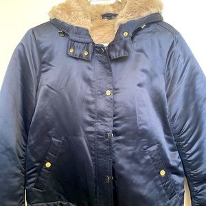 Brand new satin fur lined top shop bomber jacket